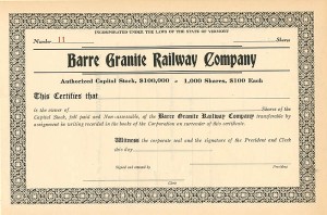 Barre Granite Railway Co.